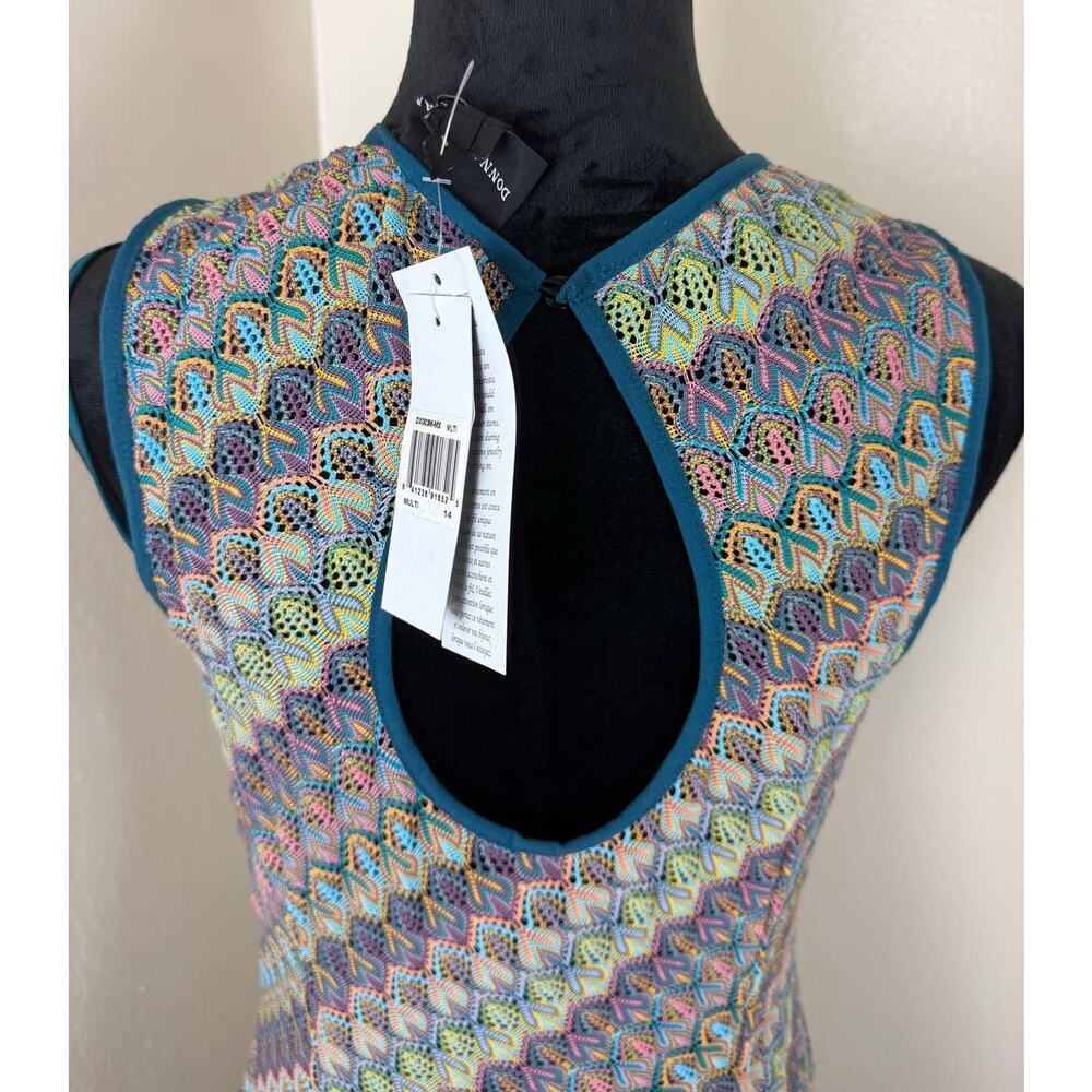 Donna Morgan Blue Multi Dress With Mini Under Dress - Picture 7 of 11